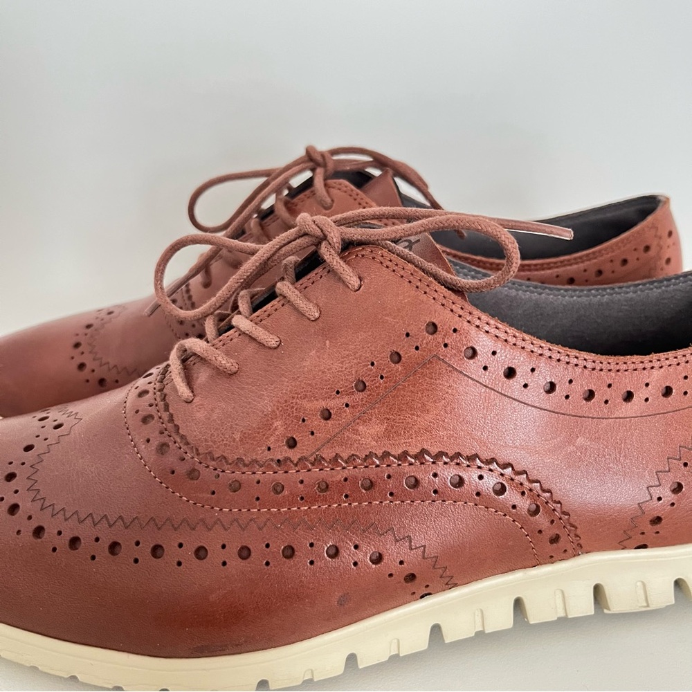 Cole Haan Brown Leather Wingtip Sneakers - Picture 4 of 6
